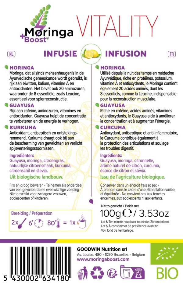 Infusion VITALITY Moringa / Guayusa / Curcuma